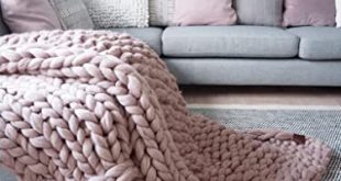 Amazon.com: Chunky Knit Blanket. Throw Blanket. Merino Wool .