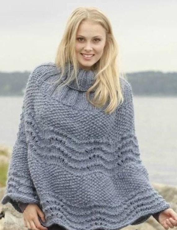 Womens knitted cape poncho Women's poncho Knitted | Et