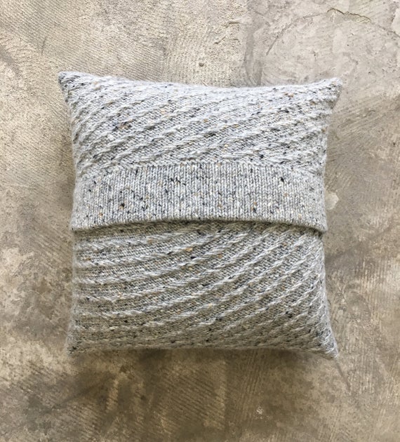 SALE Knit Wool Cushion Cover Chunky Knit Wool Pillow Grey | Et