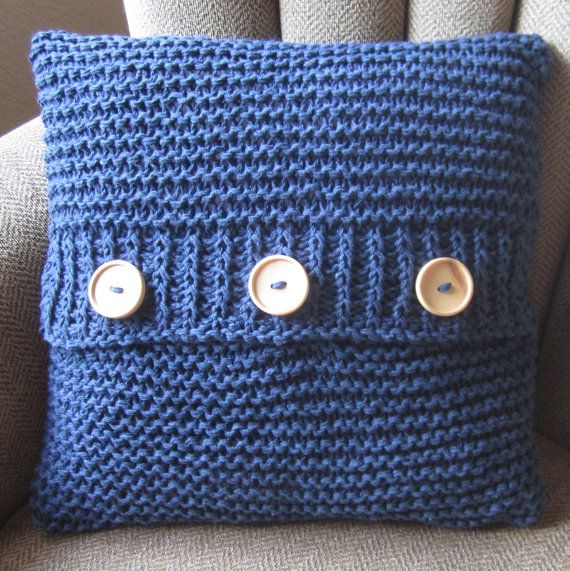 Denim Delight cotton hand knit cushion cover I want to make some .