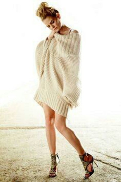 creme, ouat, emma swan, oversized sweater, sweater dress, knitted .