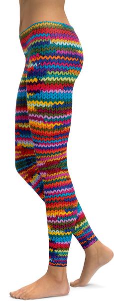 Colorful Knitted Pattern Leggings– GearBun