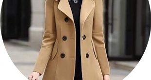 Amazon.com: Casual Fashion Long Woolen Winter Coats Slim Long .