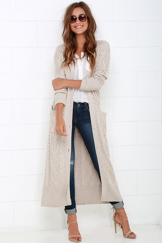 Long Knit Cardigan | Fall fashion coats, Long sweaters cardigan .