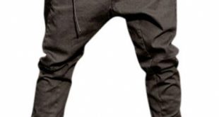 Mens Unique Tied Front Solid Color Baggy Low Crotch Harem Pants .