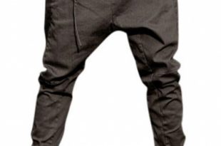 Mens Unique Tied Front Solid Color Baggy Low Crotch Harem Pants .