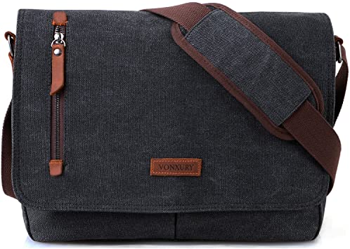 Amazon.com: Messenger Bag for Men and Women, Canvas Leather 14 .