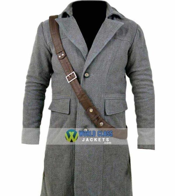 Mens Winter Coat in Grey Wool Peacoat at 43% Off Sale 20