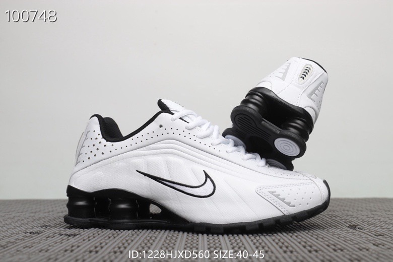 Nike Shox R4 White Black Mens Running Shoes Shox Sneakers .