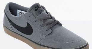 Nike SB Portmore II Dark Grey & Gum Canvas Skate Shoes | Zumi