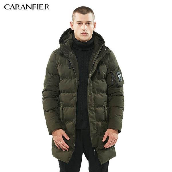 CARANFIER High Quality Parka Men Winter Long Jacket Men Thick Cotton