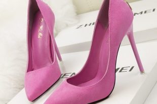 Pink Suede Point Toe High Heels Pumps Women Shoes - Heels