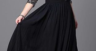 Formal Plus-Size Floor-Length V-Neck Dress | Plus size evening .