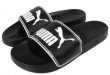 Puma Leadcat Black White Big Logo Men Sandals Slides Slippers .