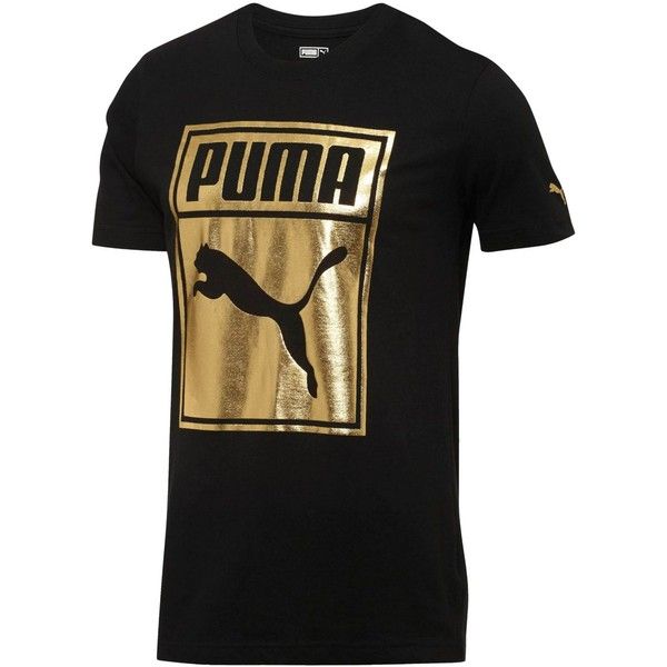 Puma Men's Metallic-Logo T-Shirt ($28) ❤ liked on Polyvore .