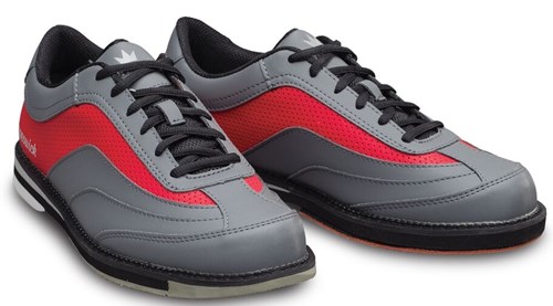 Brunswick Mens Rampage Grey/Red Right Hand Bowling Shoes + FREE .