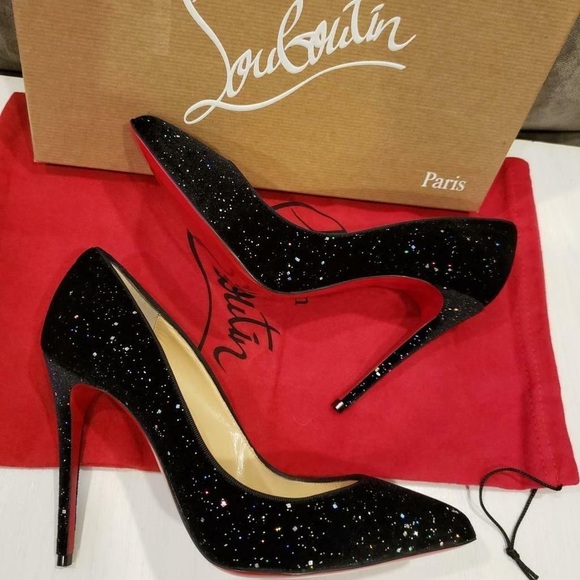 Christian Louboutin Shoes | Galactica Black Velvet Louboutin Red .