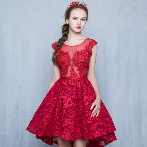 Affordable High Low Red Cocktail Dress Prom Party Dre