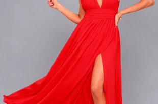 Red Gown - Maxi Dress - Sleeveless Maxi Dre