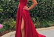 Spaghetti Straps Red Prom Dress,Sexy Prom Dress,Cheap Long Prom .