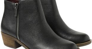 Amazon.com | kensie Women's Black Leather Ghita Short Ankle Boots .