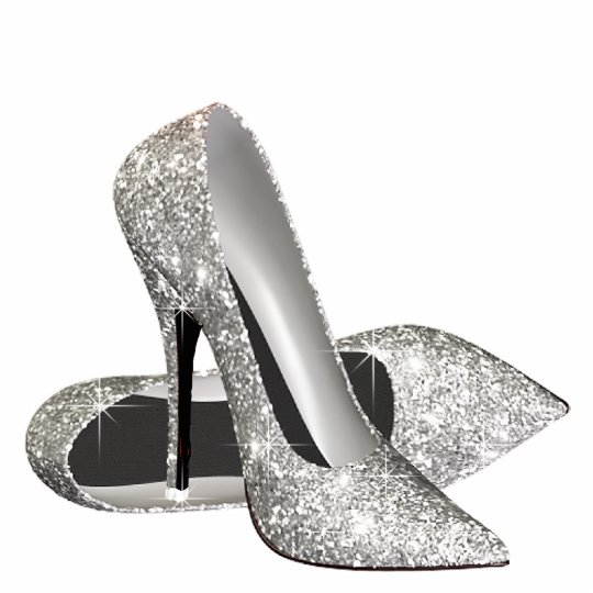 Silver Glitter High Heel Shoes Statuette | Zazzle.c