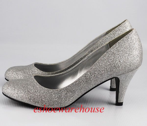 silver low heel pumps | Round Toe Cutie Comfy Mid Heel Pumps Shoes .