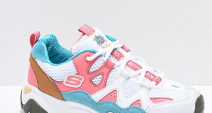 Skechers x One Piece D'Lites 2 White, Pink and Blue Shoes | Zumi