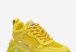 43% OFF] 2020 Lace-up Mesh Trim Platform Sport Shoes In YELLOW .