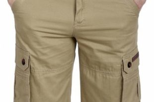Summer Mens Casual Simple Plain Cotton Military Shorts Cargo .