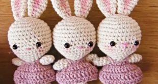 Little Bunnies Wearing Dresses Free Crochet Pattern + Tutorial .