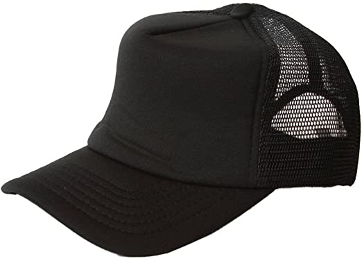 Vintage Trucker Hat Solid - Black at Amazon Men's Clothing store .