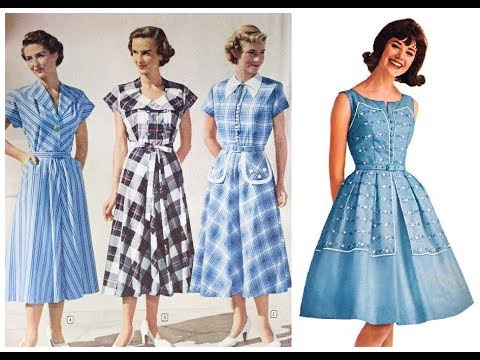 Retro Fashion Trend=Vintage Style Dress Pattern Design Ideas 2019 .