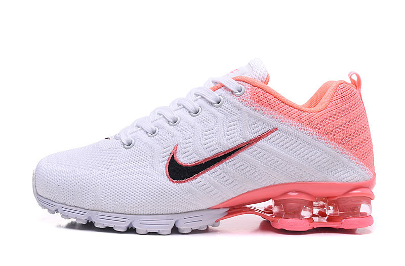 Nike Air Shox Flyknit White Pink Black Womens Running Shoes Shox .