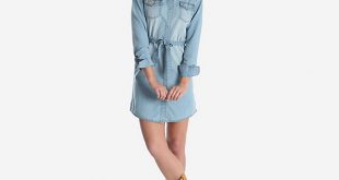 Women's Long Sleeve Western Denim Shirt Dress | Womens Dresses and .