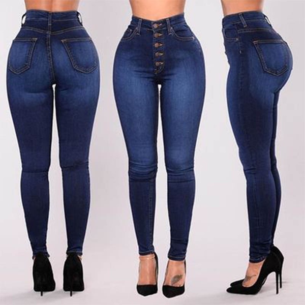 Womens Jeans High Waisted Jeans 2 Colors S-4XL Plus Size Pants .