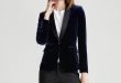 Velvet Black fashion korean style women suit office suit womens suit