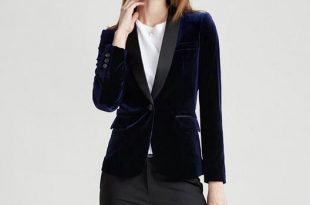 Velvet Black fashion korean style women suit office suit womens suit