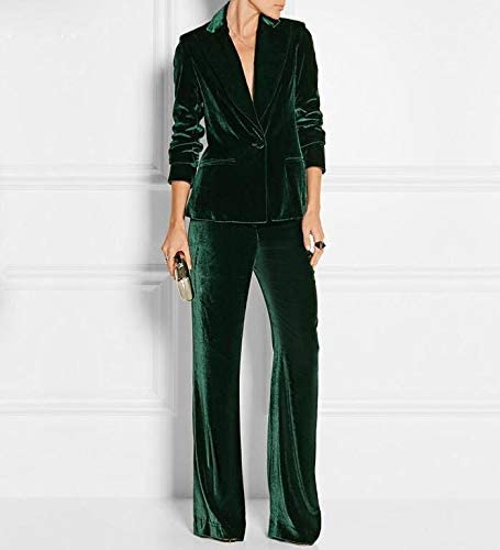 Amazon.com: AK Beauty Green Womens Suits Slim Fit Velvet Business .